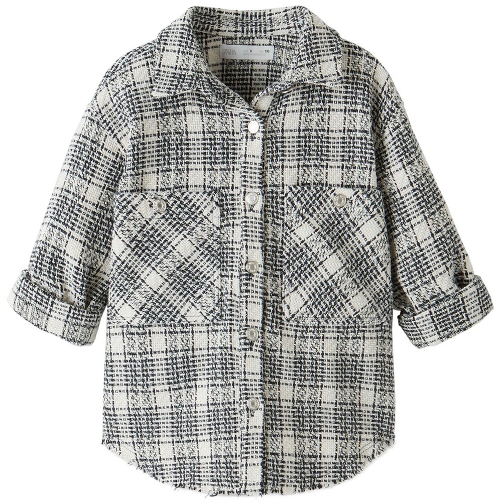 Black and white over shirt button up from Zara girls section size 8.